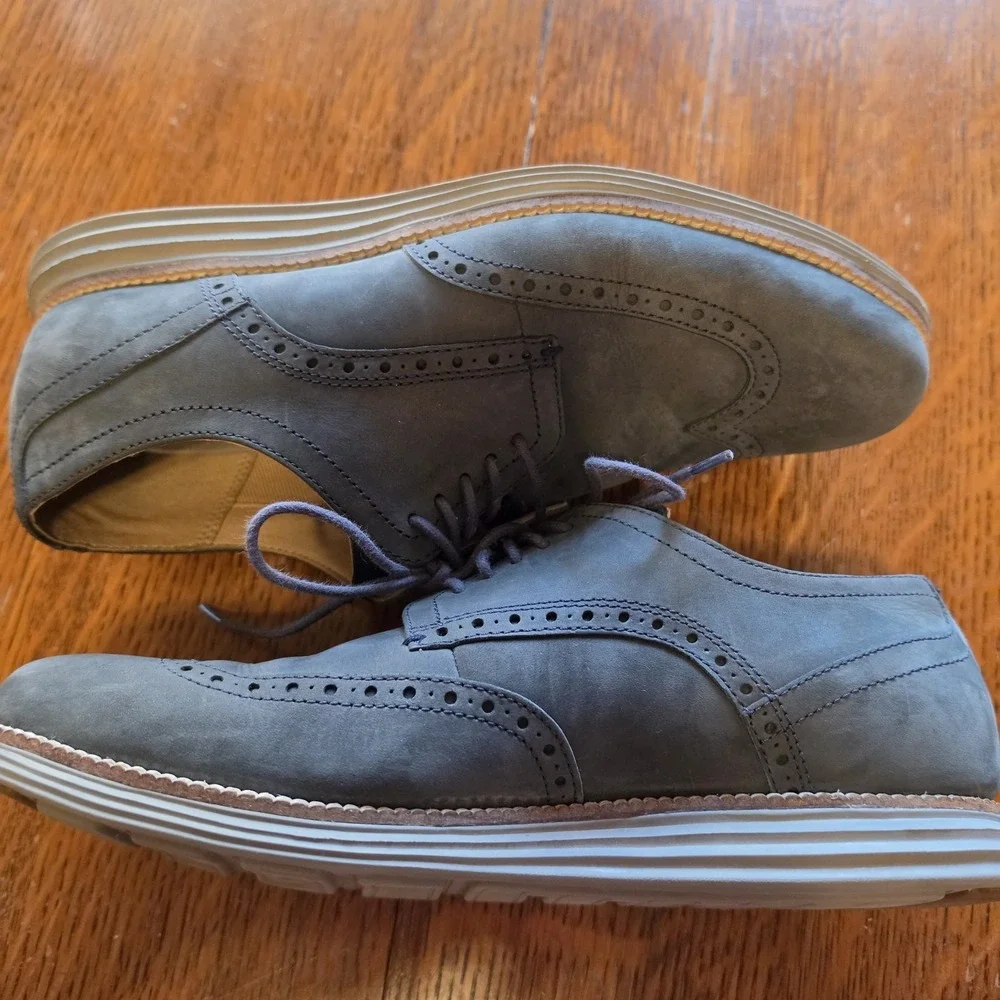 Cole Haan Shoes Original Grand Smoky Blue Wingtip Oxfords C26473 Mens Size 9.5 M